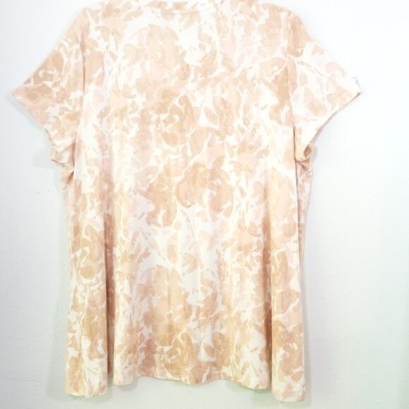 NWOT Halston soft marbled V-neck tee T-shirt XL - Picture 4 of 7